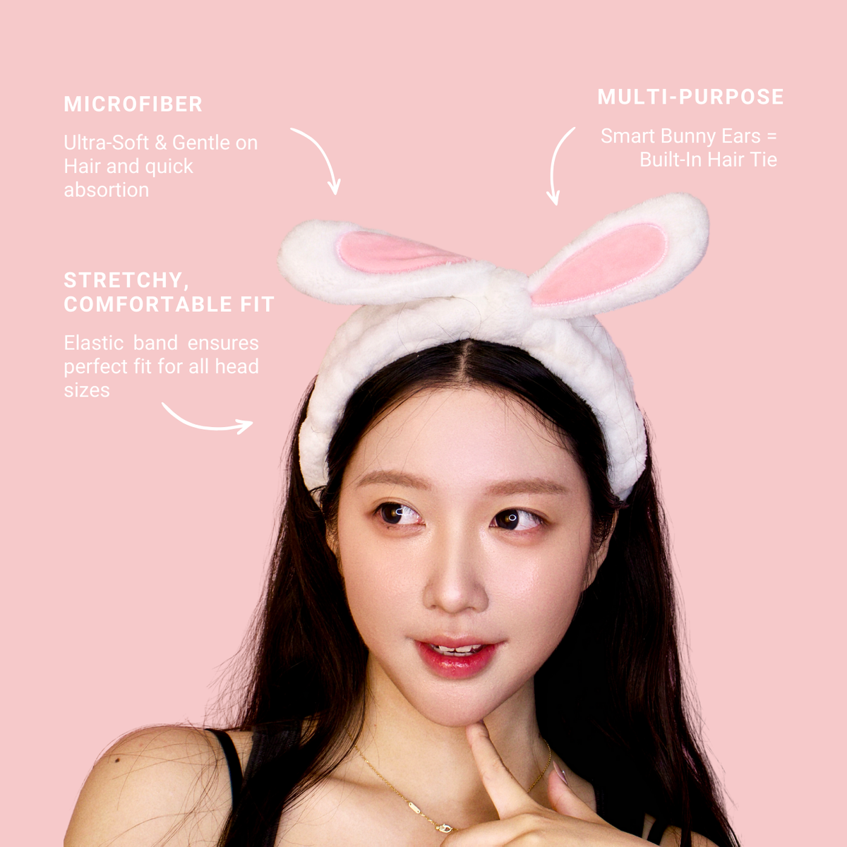 Double the Fluff Microfiber Bunnywrap Headband Duo